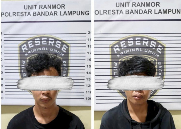 Tertangkap Basah, Dua Pelaku Curanmor di Bandar Lampung Nyaris Dihajar Massa