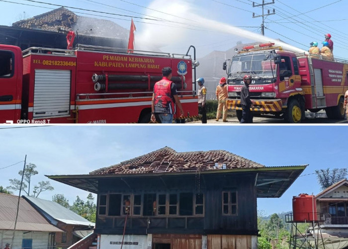 Ditinggal Pemilik ke Kebun, Satu Rumah Panggung di Pekon Kenali Terbakar 