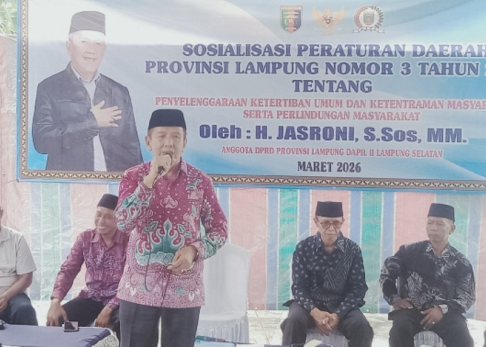 Anggota DPRD Lampung Jasroni Gelar Sosperda No 3 Tahun 2021 di Kecamatan Jatiagung 