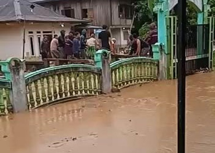 Way Sebukau dan Way Kelahok Meluap, Banjiri Masjid dan Rusak Kolam Pembibitan 