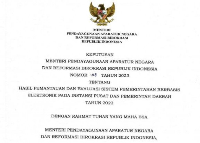 Hasil Penilaian MENPAN RB, Lampung Peringkat 1 Indeks SPBE di Sumatera