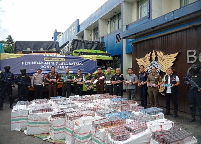 Bea Cukai Lampung Gagalkan Penyelundupan 11,7 Juta Batang Rokok Ilegal, Selamatkan Potensi Negara Rp 11,4 Mili