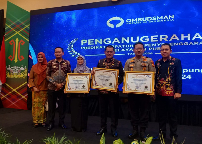 Polres Lampung Utara Raih Penghargaan Pelayanan Publik 2024 dari Ombudsman RI