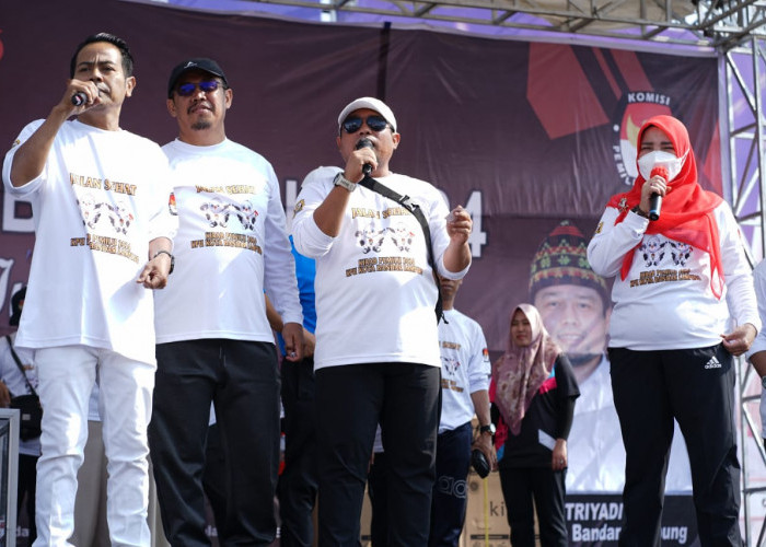 Walikota Bandar Lampung Apresiasi Pelaksanaan Kirab Pemilu 2024 Berlangsung Lancar