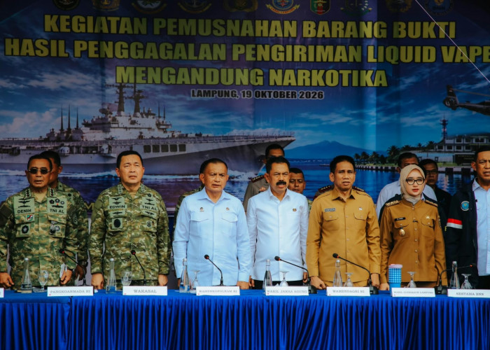 Lampung Tegaskan Komitmen Pemberantasan Narkotika, Ribuan Cartridge Vape Dimusnahkan