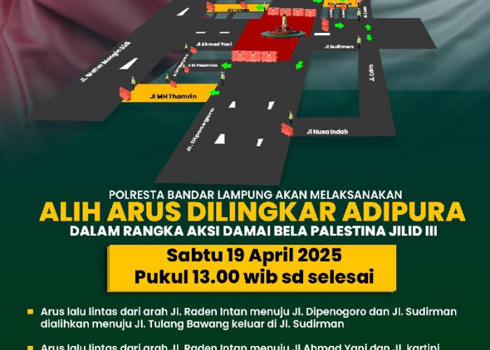 Aksi Bela Palestina Jilid 3 di Bandar Lampung, Pengalihan Arus Lalu Lintas Bersifat Situasional