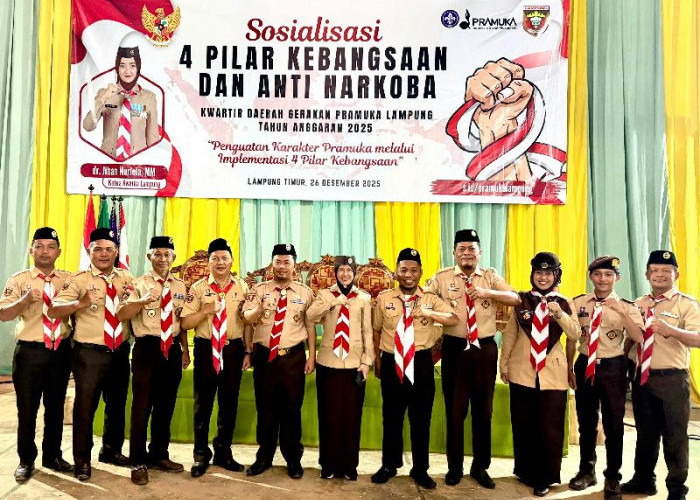 Perkuat Karakter Generasi Muda, Kwarda Pramuka Lampung Gelar Sosialisasi 4 Pilar dan Anti Narkoba