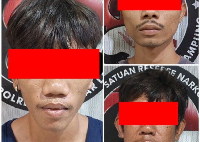 Tiga Pria Diamankan dalam Penggerebekan Narkoba di Teluk Betung Timur