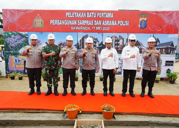 Kapolri Resmikan Peletakan Batu Pertama Pembangunan Asrama Polresta Samarinda