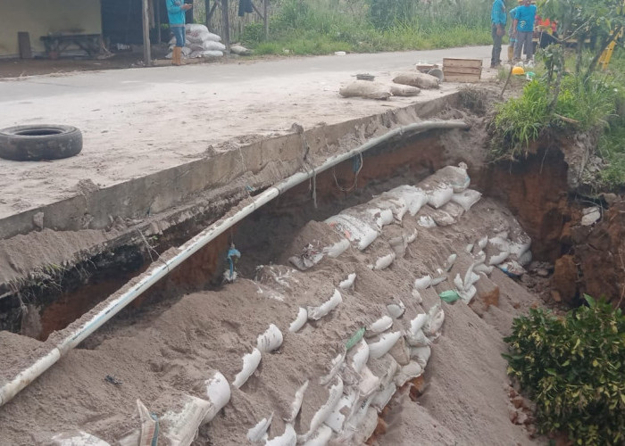 Meski Bersifat Sementara, Jalan Longsor Dapat Diperbaiki Lewat Swadaya Warga