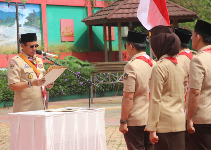 Pj Bupati Lampung Barat Lantik Pengurus Saka Adhyasta Pemilu