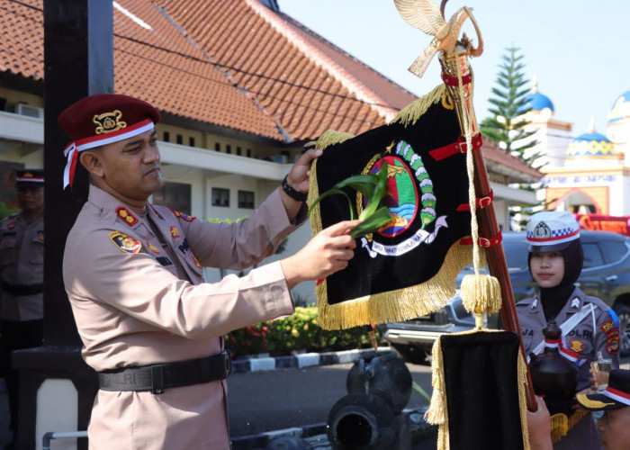 Polres Lampung Utara Gelar Napak Tilas dan Penyucian Tunggul Kesatuan Wira Bhakti Bumi Ragem Tunas