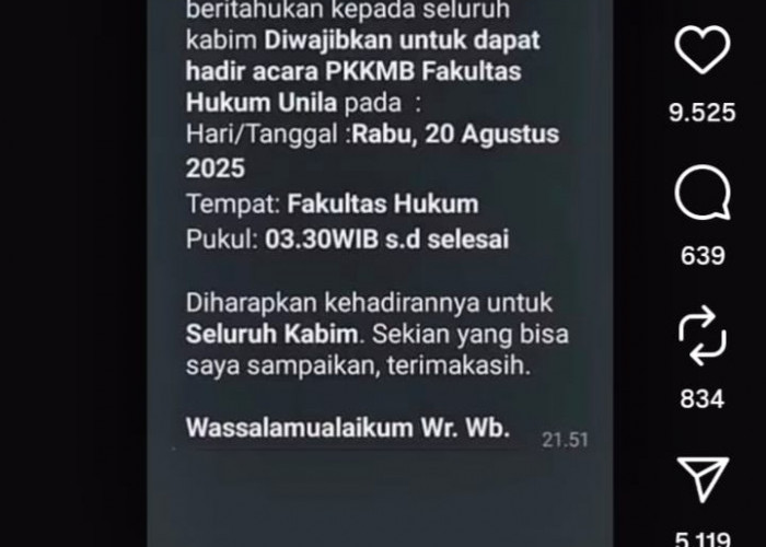 Diduga Diperintah BEM Datang Subuh, Mahasiswa FH UNILA Tewas Kecelakaan