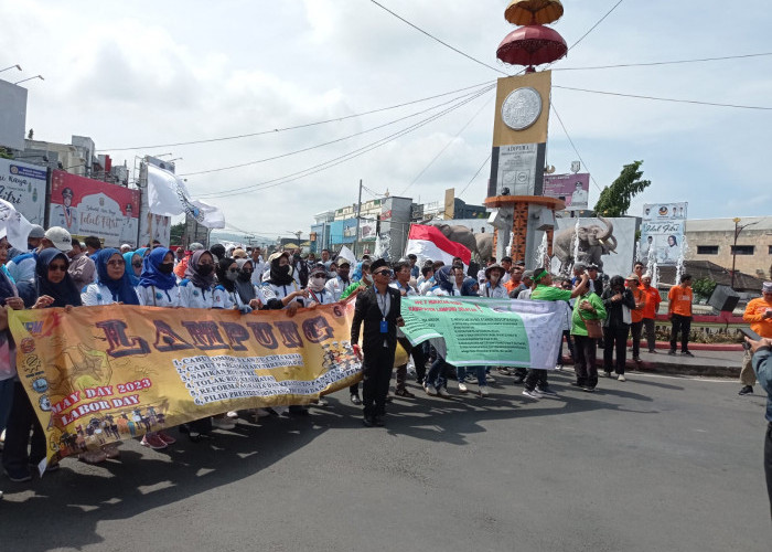 Aksi May Day, Buruh Sampaikan 5 Tuntutan ke Pemprov Lampung