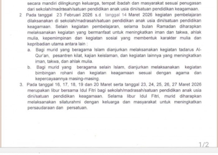 Disdikbud Bandar Lampung Atur Kegiatan Belajar Selama Ramadhan 1447 H