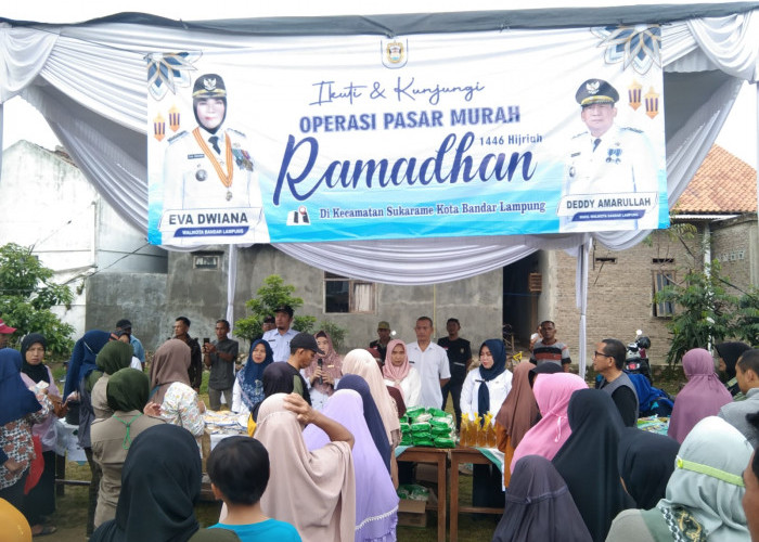 Warga Sukarame Antusias Ikuti Operasi Pasar Murah Ramadan Pemkot Bandar Lampung 