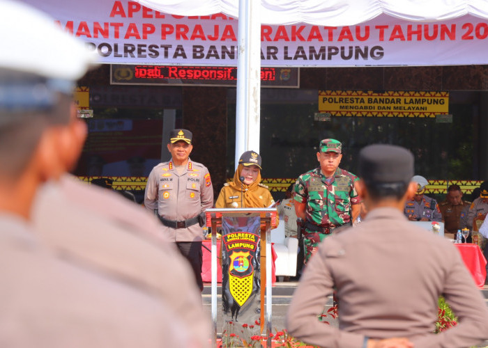 Amankan Pilkada, Polresta Bandar Lampung Gelar Apel Pasukan Ops Mantap Praja Krakatau 2024