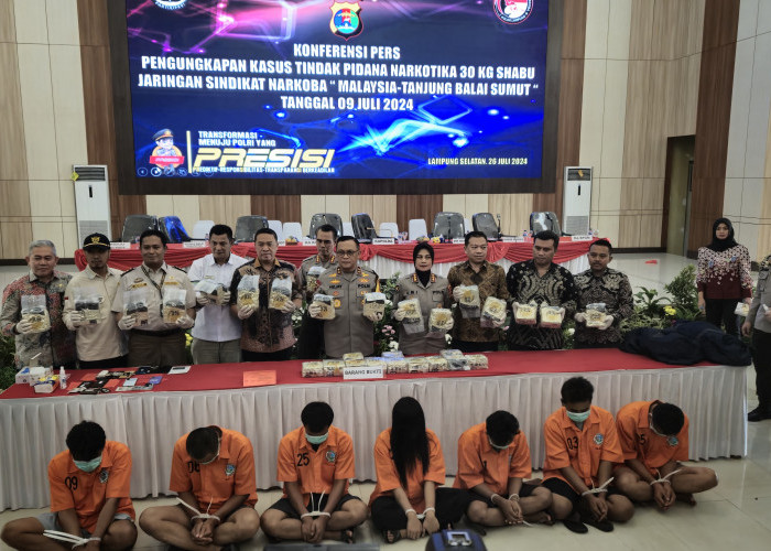 Polda Lampung Berhasil Ungkap Jaringan Narkoba Internasional Malaysia-Sumatera Utara