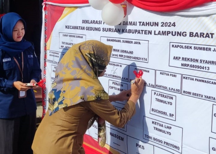 Spirit Demokrasi, Kecamatan Gedung Surian Lakukan Penandatangan Deklarasi Pemilu Damai 
