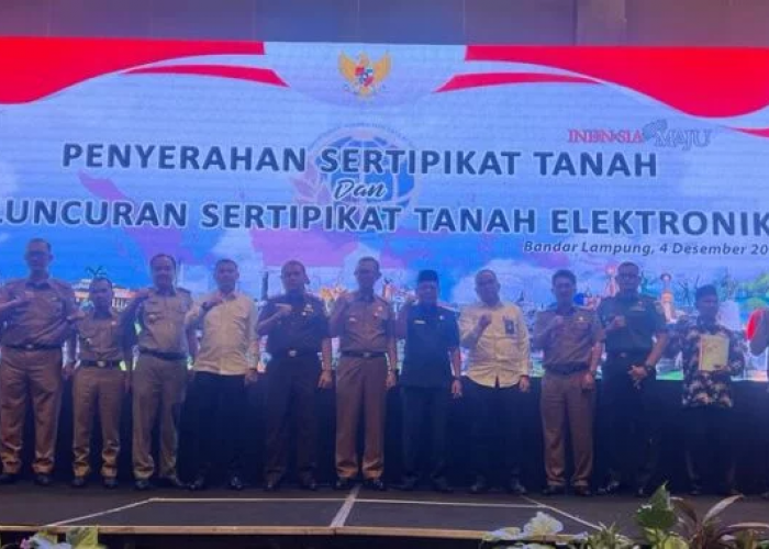 Sekda Lampung Selatan Hadiri Launching Sertifikat Tanah Elektronik