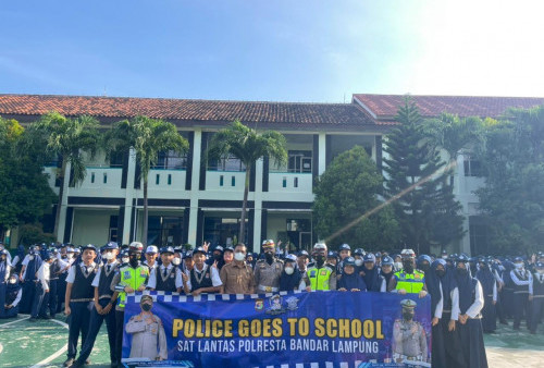 Satlantas Polresta Bandarlampung Laksanakan Police Goes to School