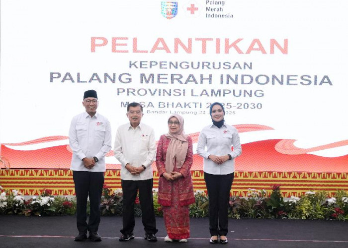 Jusuf Kalla Lantik Pengurus PMI Provinsi Lampung, Purnama Wulan Sari Resmi Jadi Ketua