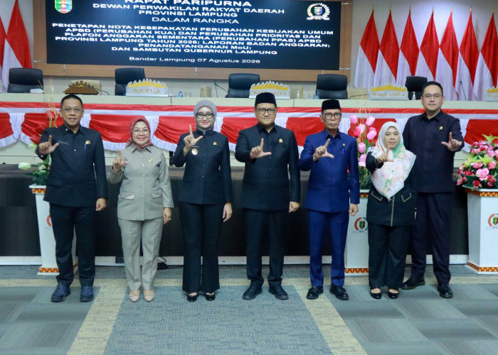 Perubahan KUA-PPAS APBD Lampung 2026 Disepakati, Pendapatan Diproyeksi Rp6,9Triliun