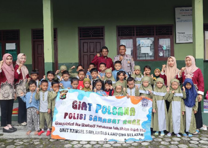 Melalui Program Polsana Polres Lampung Selatan Ajak Anak Usia Dini Jadi Sahabat Polisi