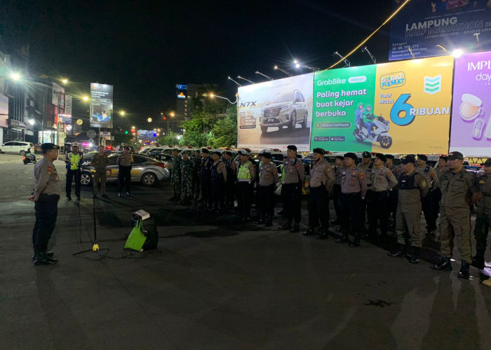 Menjaga Kondusifitas, TNI dan Polri di Bandar Lampung Lakukan Patroli Skala Besar
