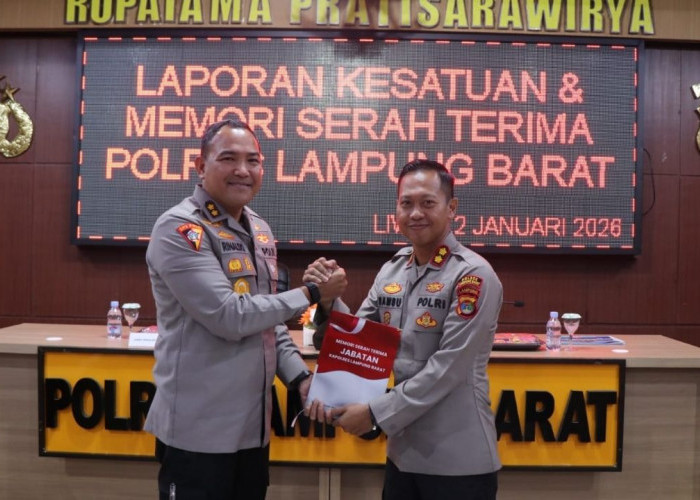 Tongkat Komando Polres Lambar Berpindah, AKBP Samsu Wirman Resmi Gantikan Rinaldo Aser