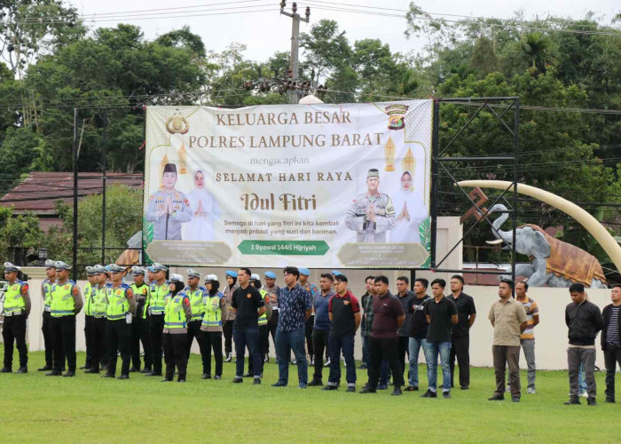 Puluhan Personel Polres Lampung Barat Disiagakan untuk Amankan Malam Takbiran