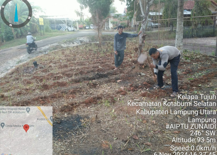 Polres Lampung Utara Manfaatkan Lahan Kosong untuk Swasembada Pangan