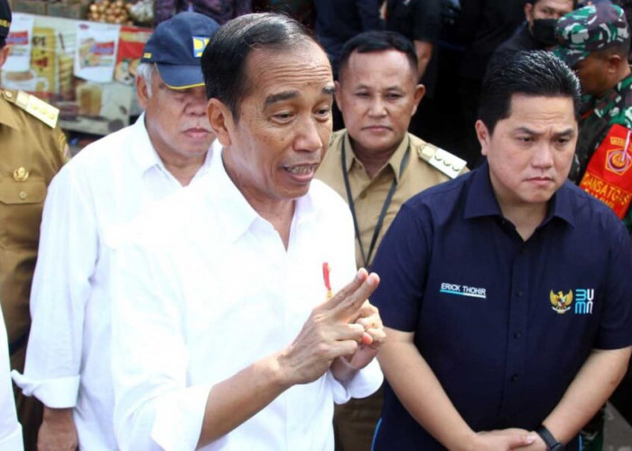 Bupati Lampung Selatan Dampingi Presiden Jokowi Bagi-bagi Sembako di Pasar Natar