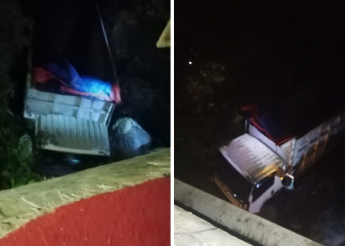 Truk Masuk Sungai di Jembatan Way Karudang, Jalur Jalinbar Kembali Makan Korban