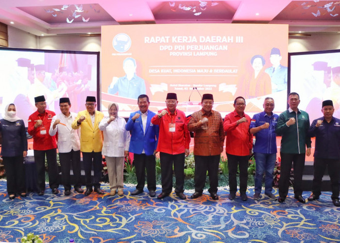 Hadiri Rakerda PDIP Lampung, Arinal : Tingkatkan Kerja Sama Sukseskan Lampung Berjaya 