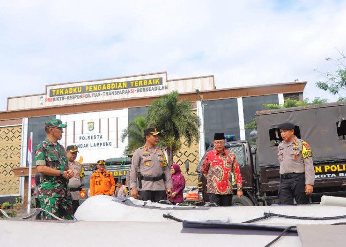 Polresta Bandar Lampung Gelar Apel Kesiapsiagaan Penanggulangan Bencana Alam