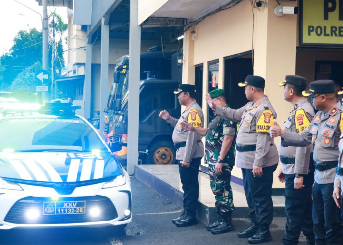 Polresta Bandar Lampung Gelar Patroli Gabungan Skala Besar Jelang Nataru