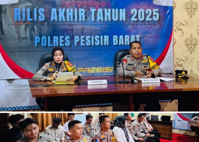 Rilis Akhir Tahun, Kapolres Pesiisr Barat Dorong Prestasi dan Pelayanan Lebih Humanis