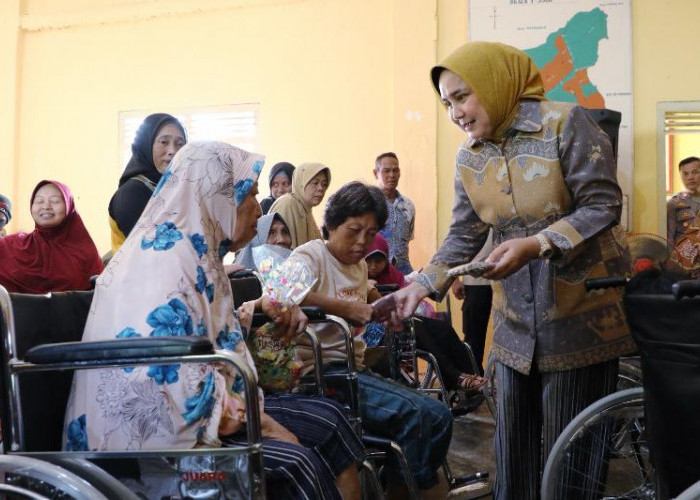 Riana Sari Serahkan Bantuan Kepada Penyandang Disabilitas di Lampung Tangah