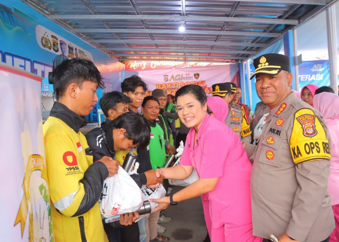 Polresta Bandar Lampung Salurkan 130 Paket Sembako untuk Ojol