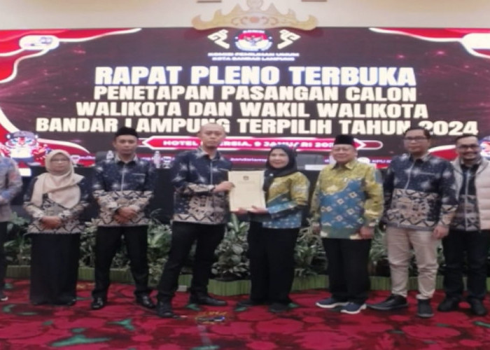 Pasangan Eva-Deddy Resmi Ditetapkan Sebagai Walikota dan Wakil Walikota Bandar Lampung Terpilih