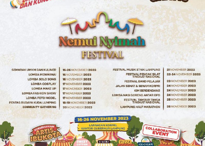 Pemprov Gelar Festival Nemui Nyimah, Wujudkan Lampung Kaya Festival dan Bangga Berwisata