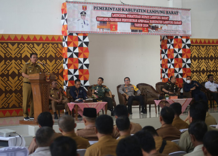 Pj Bupati Lampung Barat Launching Perbup Tentang Pedoman Penyusunan APBPekon Tahun 2024