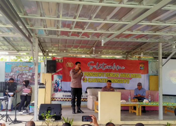 Silaturahmi dengan Insan Pers di Pringsewu, Humas Polda Lampung Sosialisasikan Polri Super App