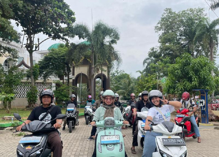 Pastikan SPKLU Siap jelang Ramadhan, PLN  dan Komunitas Kosmik Lampung  gelar Sunmori Motor Listrik