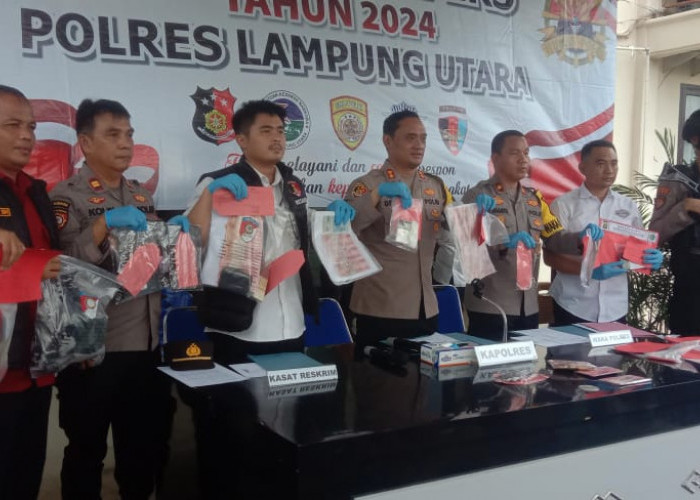 Dalam 9 Hari, Polres Lampung Utara Ungkap 9 Kasus dan Amankan 12 Tersangka