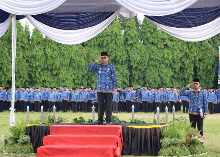 Pj Sekdaprov Lampung Jadi Pembina Upacara HUT Ke-53 KORPRI Sampaikan Pesan Presiden