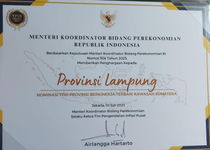Lampung Masuk Nominasi Provinsi Terbaik Wilayah Sumatera