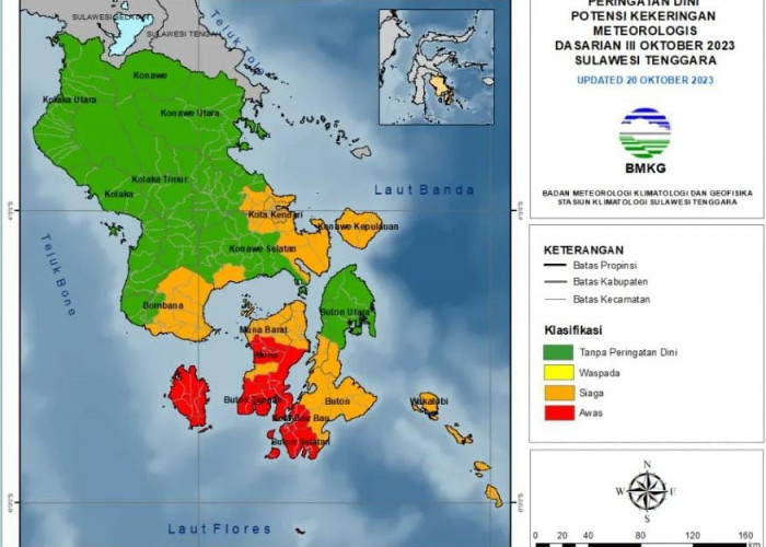 Peringatan Dini dari BMKG, Potensi Kekeringan Meteorologis di Sulawesi Tenggara