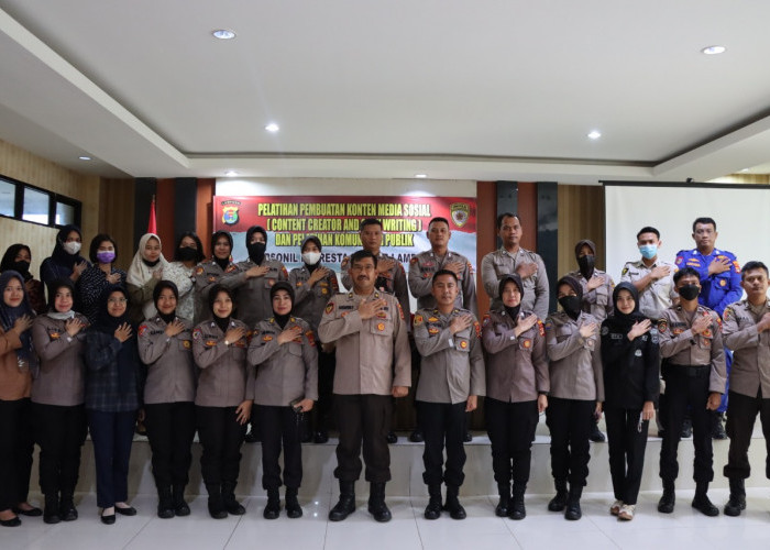 Tingkatkan Kemampuan Anggota, Polresta Bandar Lampung Gelar Pelatihan Content Creator Copywriting